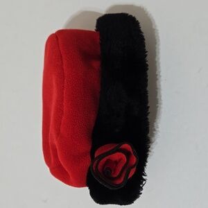 Little Girl's Red and Black Fleece Beret